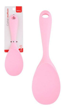 Colher Multiuso de Silicone Para Cozinha Vermelha e Rosa