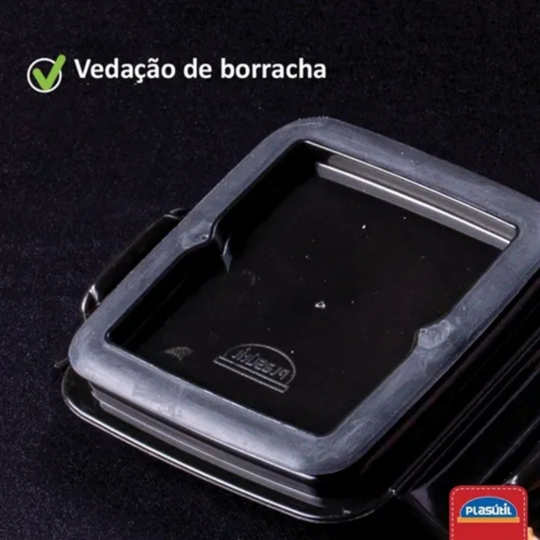 Kit Com 3 Potes Herméticos Trava Mais - Cristal / Cores