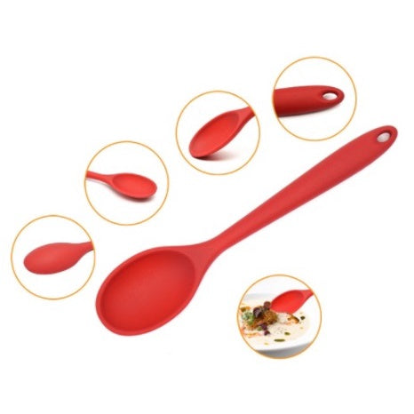 Colher Multiuso de Silicone Para Cozinha Vermelha e Rosa