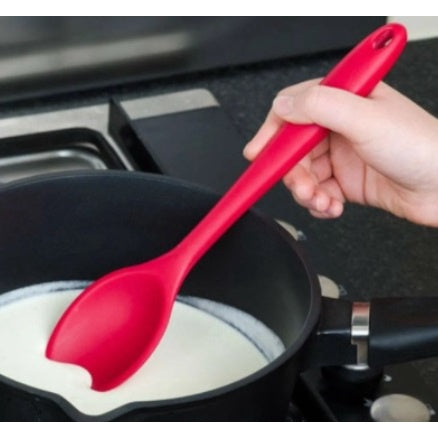 Colher Multiuso de Silicone Para Cozinha Vermelha e Rosa